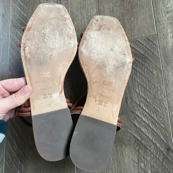 NWB Vince Hazen Square Toe Sandal cognac 8.5 - Picture 4 of 5